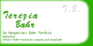 terezia bahr business card